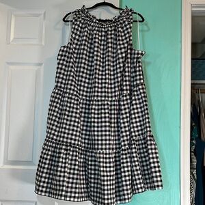 Lane Bryant Black and White Gingham Midi Dress